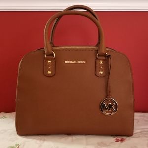 Michael Kors Brown Saffiano Leather Satchel